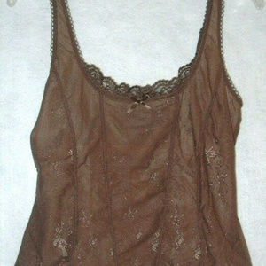 New York & Co Brown Lined Cami Camisole Top Size M